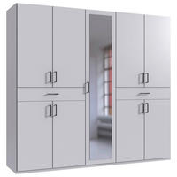 DREHTÜRENSCHRANK Weiss  - Weiss/Schwarz, Konventionell, Glas/Holzwerkstoff (225/208/58cm) - Carryhome
