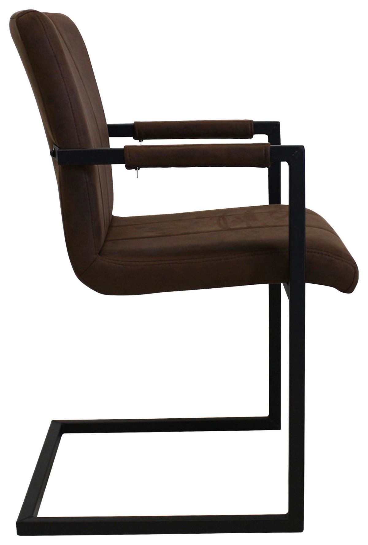 SADA STOLIČIEK S PODRÚČKAMI 2 kus - hnedá/čierna, Konventionell, kov/textil (54/85/61cm) - MID.YOU