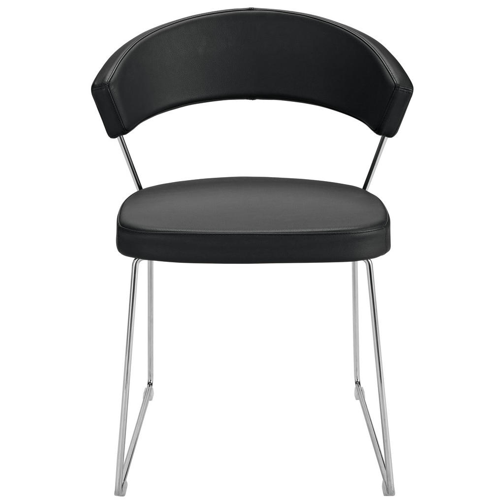 Thumbnail - Connubia Stuhl, Schwarz, Metall, Leder, Echtleder, Rindleder, Kufe, 57x75.5x52 cm, Esszimmer, Stühle, Esszimmerstühle