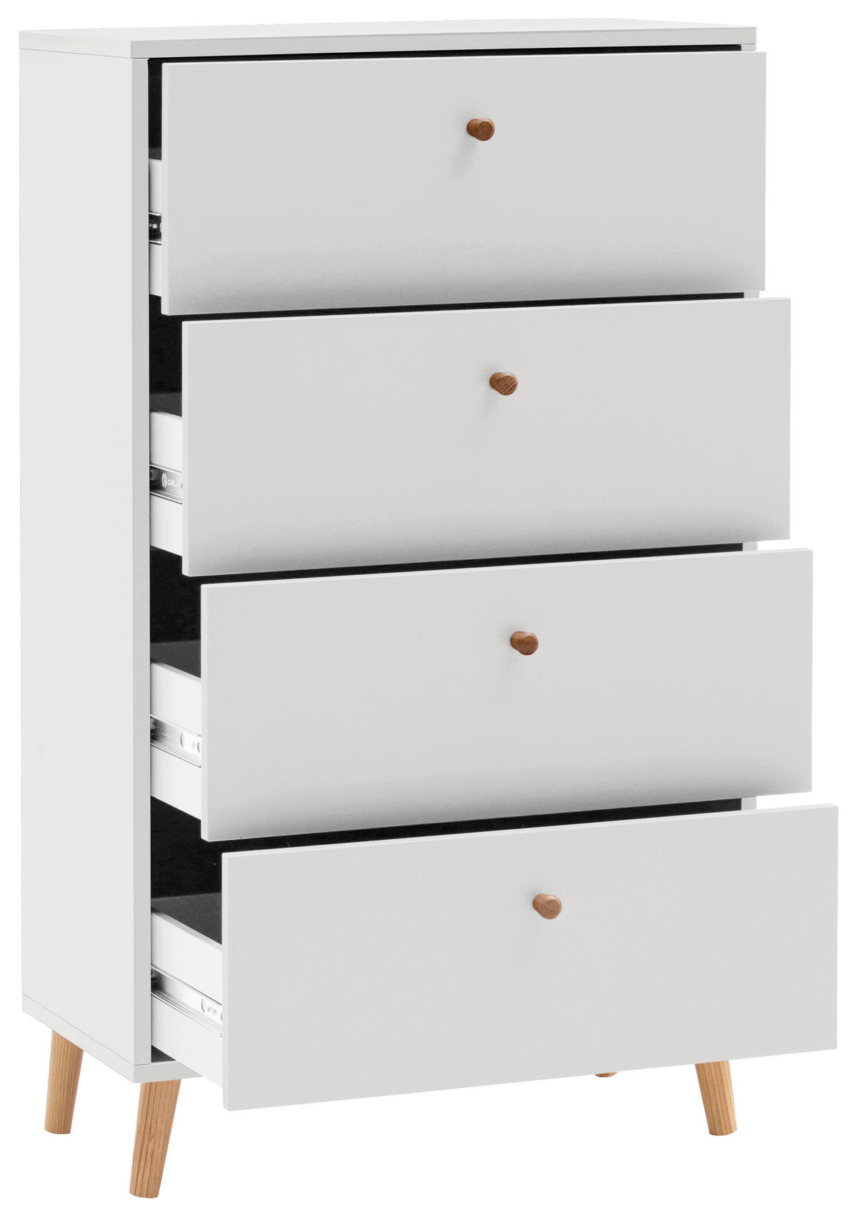 KOMMODE , 60,1/101,3/33 cm, 4 Schublade(n)  - Weiß, Design, Holz/Holzwerkstoff (60,1/101,3/33cm) - MID.YOU
