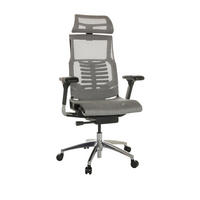 DREHSTUHL Netz Hellgrau  - Silberfarben/Hellgrau, Basics, Kunststoff/Textil (67/119-135/60cm) - MID.YOU