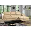 ECKSOFA in Lederlook Echtleder Beige  - Chromfarben/Beige, Design, Leder/Textil (241/168cm) - Livetastic