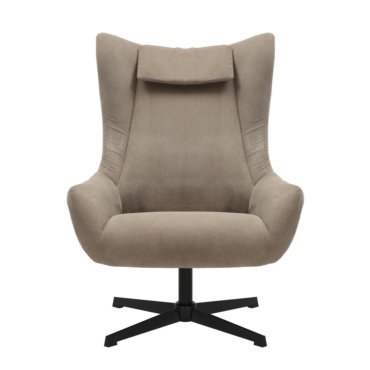 SESSELSET in Cord Braun  - Schwarz/Braun, MODERN, Textil/Metall (82/106/85cm) - Livetastic
