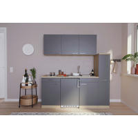 KÜCHENBLOCK 180 cm   in Grau  - Eichefarben/Alufarben, Basics, Holzwerkstoff/Kunststoff (180cm) - Respekta