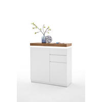 SCHUHSCHRANK Weiß, Eichefarben  - Eichefarben/Weiß, Design, Holzwerkstoff (91/97/38cm) - Livetastic