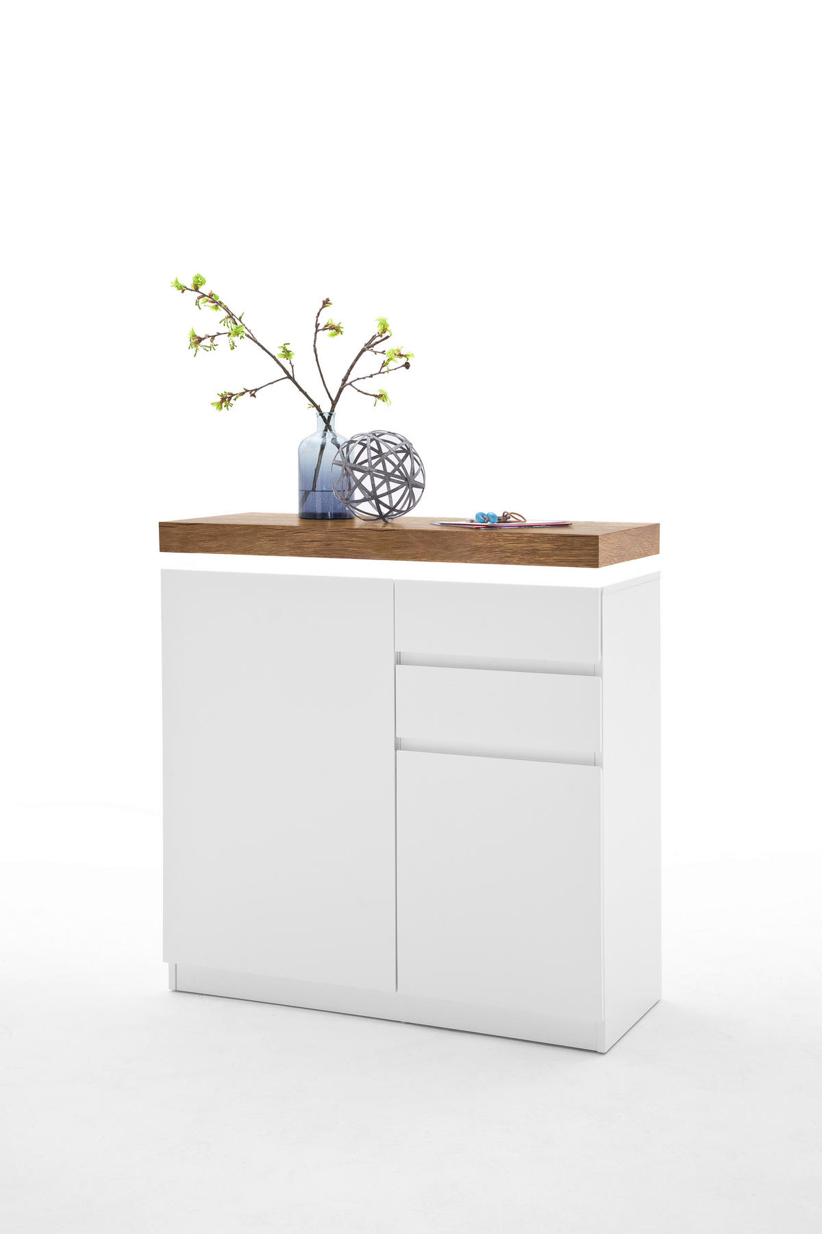 SCHUHSCHRANK Weiß, Eichefarben  - Eichefarben/Weiß, Design, Holzwerkstoff (91/97/38cm) - Livetastic