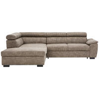 ECKSOFA Taupe Lederlook  - Taupe/Schwarz, Design, Kunststoff/Textil (230/263cm) - Hom`in