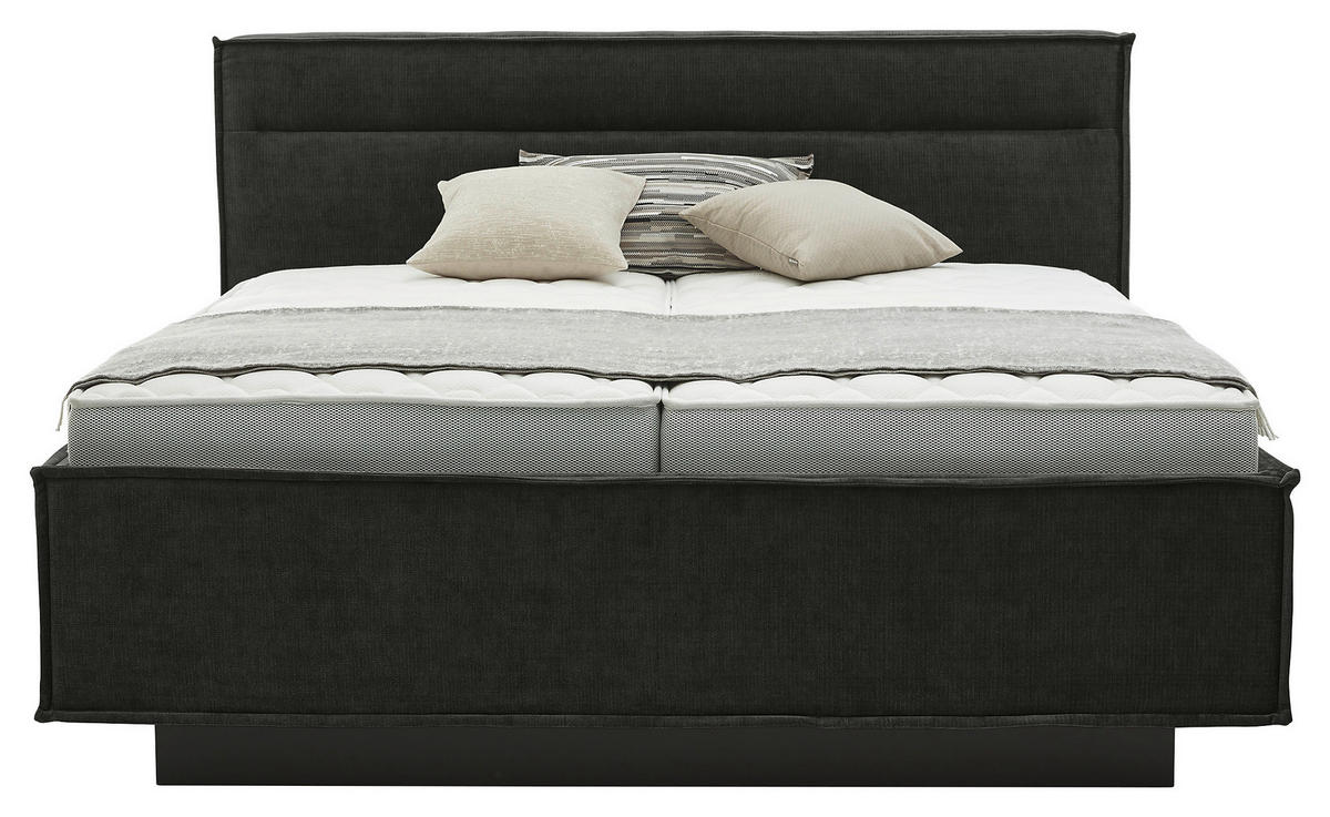 POLSTERBETT gepolstertes Kopfteil, Bettkasten, Lattenroste, Matratzen 180/200 cm  in Schwarz  - Schwarz/Weiß, Design, Textil (180/200cm) - Musterring