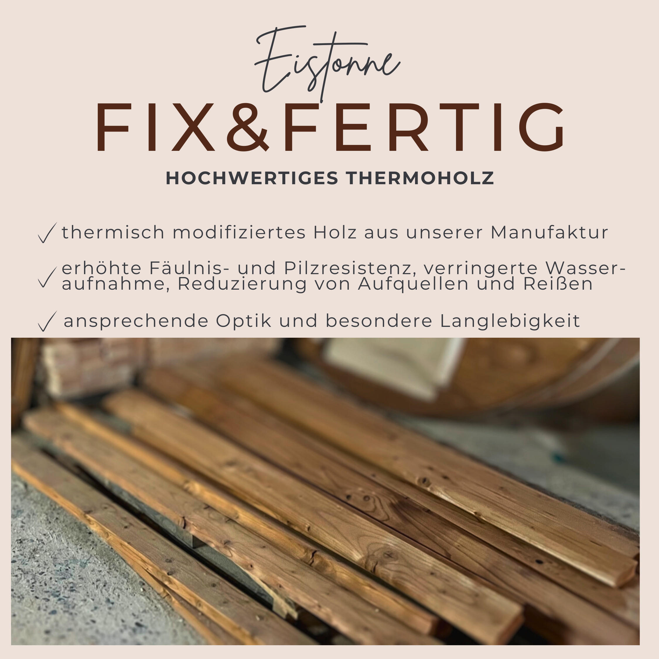 BADEFASS Eistonne 105/102 cm  - Blaugrau, KONVENTIONELL, Holz/Kunststoff (105/102cm)