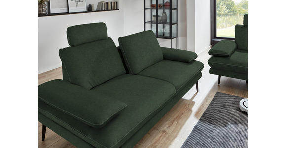 3-SITZER-SOFA in Velours Olivgrün - Beige/Schwarz, Design, Textil/Metall (222/89/104cm) - Dieter Knoll