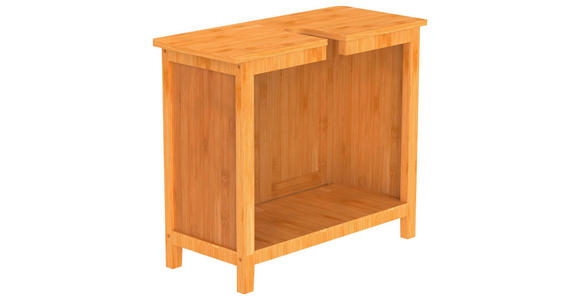 WASCHBECKENUNTERSCHRANK 67,0/60,0/28,0 cm - Silberfarben/Braun, Natur, Holz/Metall (67,0/60,0/28,0cm) - Carryhome