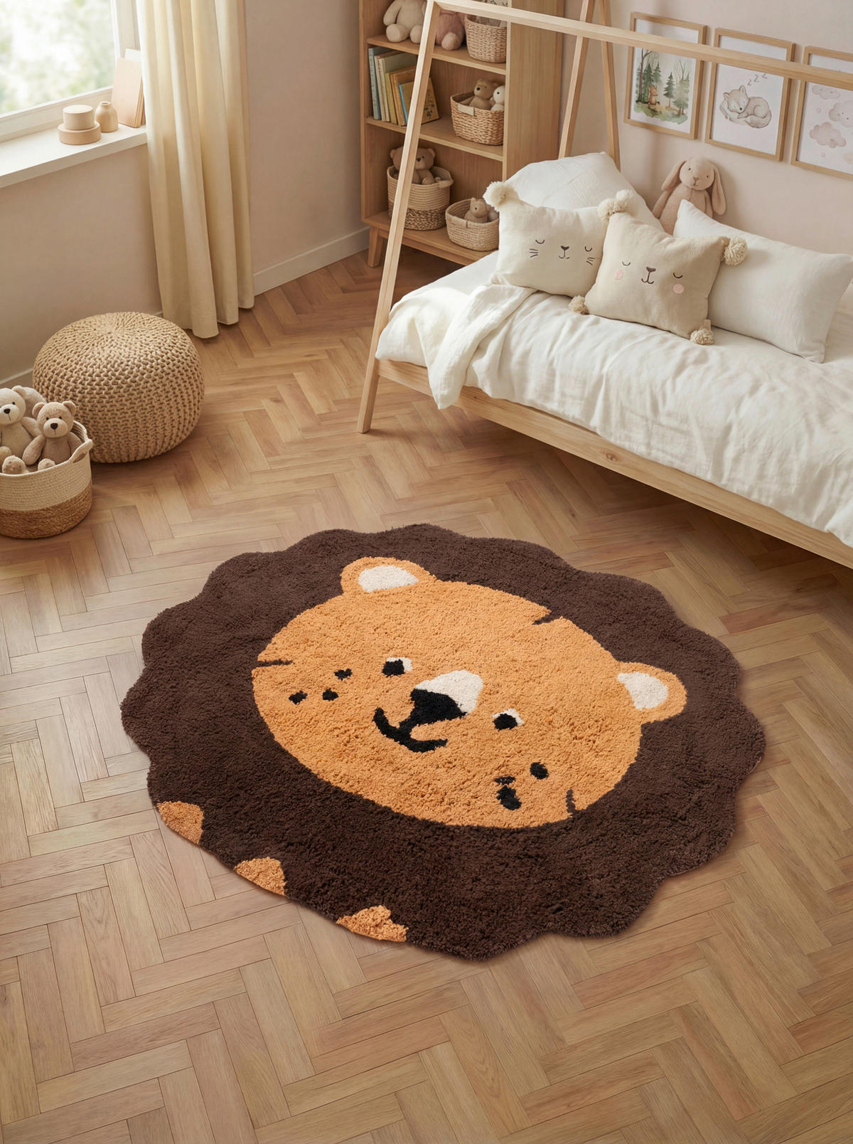 KINDERTEPPICH 112/120 cm Snuggle Lea Tier  - Dunkelgelb/Braun, Basics, Kunststoff/Textil (112/120cm) - Hanse Home