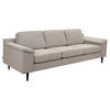 3-SITS SOFFA i svart, greige  - greige/cognacfärgad, Basics, metall/trä (241/85/92cm) - Pure Home Comfort