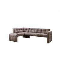KLUPA KUTNA  smeđa  drvo, tekstil, drvni materijal      - smeđa/crna, Moderno, drvni materijal/drvo (245/157cm) - Livetastic