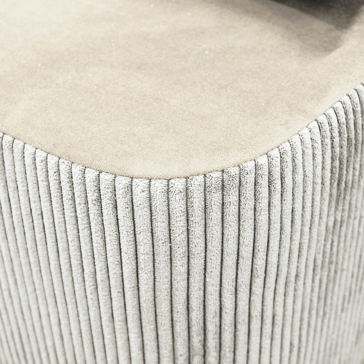SCHLAFSOFA Velours Creme  - Creme/Schwarz, Design, Kunststoff/Textil (197/90/83cm) - MID.YOU