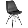 STUHL Samt Dunkelgrau  - Dunkelgrau/Schwarz, Trend, Textil/Metall (48,5/85,5/54cm) - Carryhome