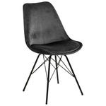 STUHL  in Samt Textil, Metall  - Dunkelgrau/Schwarz, Trend, Textil/Metall (48,5/85,5/54cm) - Carryhome