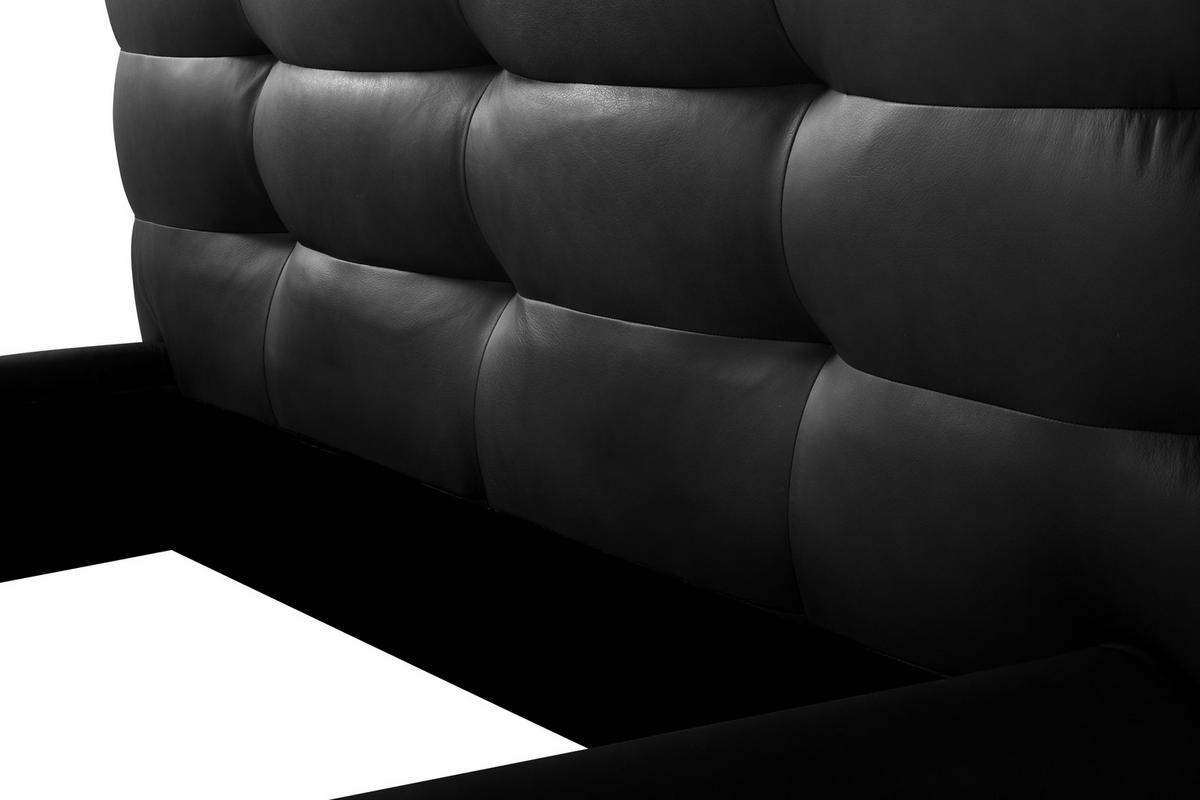 POLSTERBETT gepolstertes Kopfteil Anthrazit 180/200 cm  - Anthrazit/Schwarz, Design, Leder/Metall (180/200cm) - Esposa