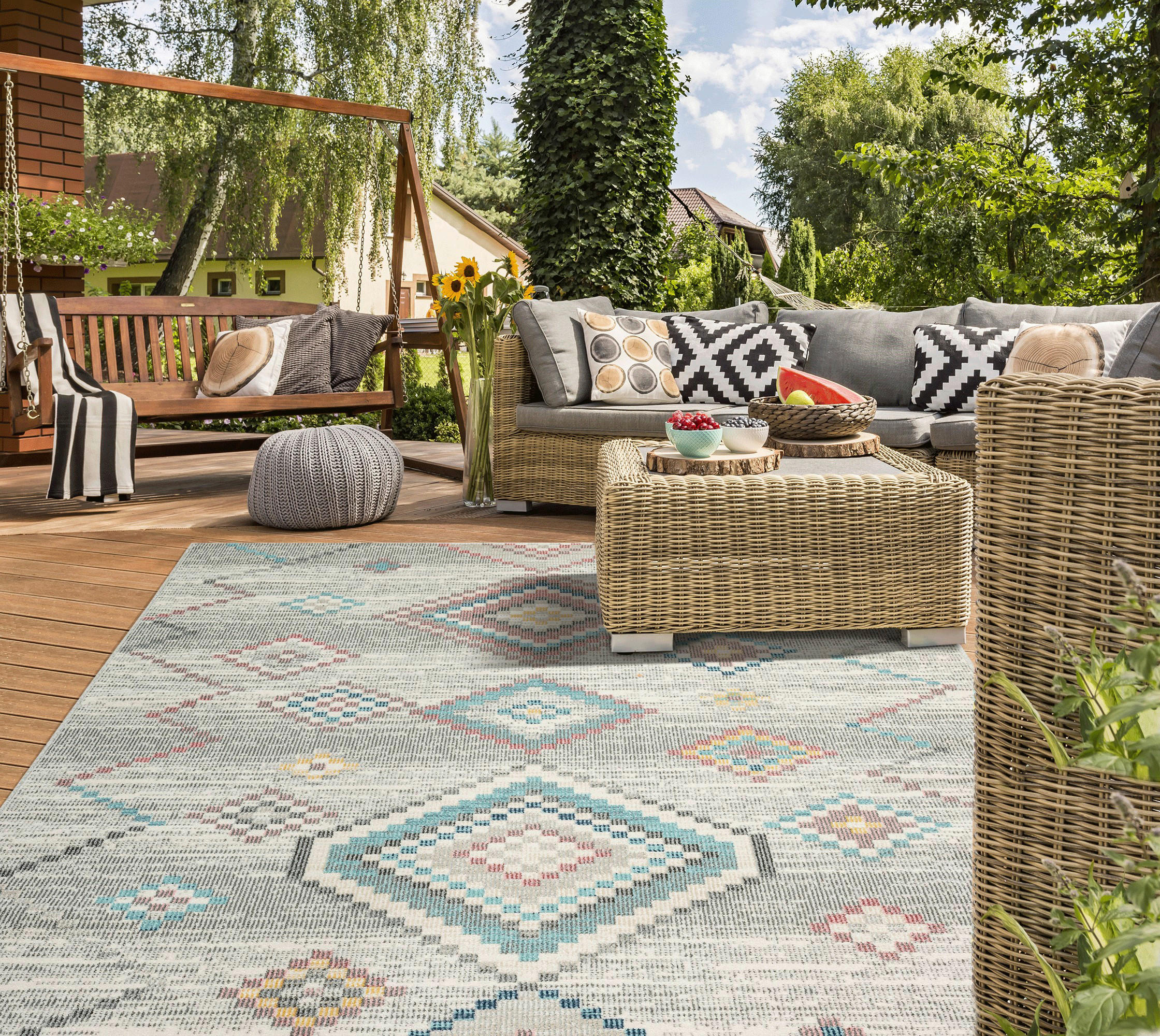 OUTDOORTEPPICH 120/170 cm Salsa Outdoor Creme, Pastellgrün  - Pastellgrün/Creme, KONVENTIONELL, Textil (120/170cm)
