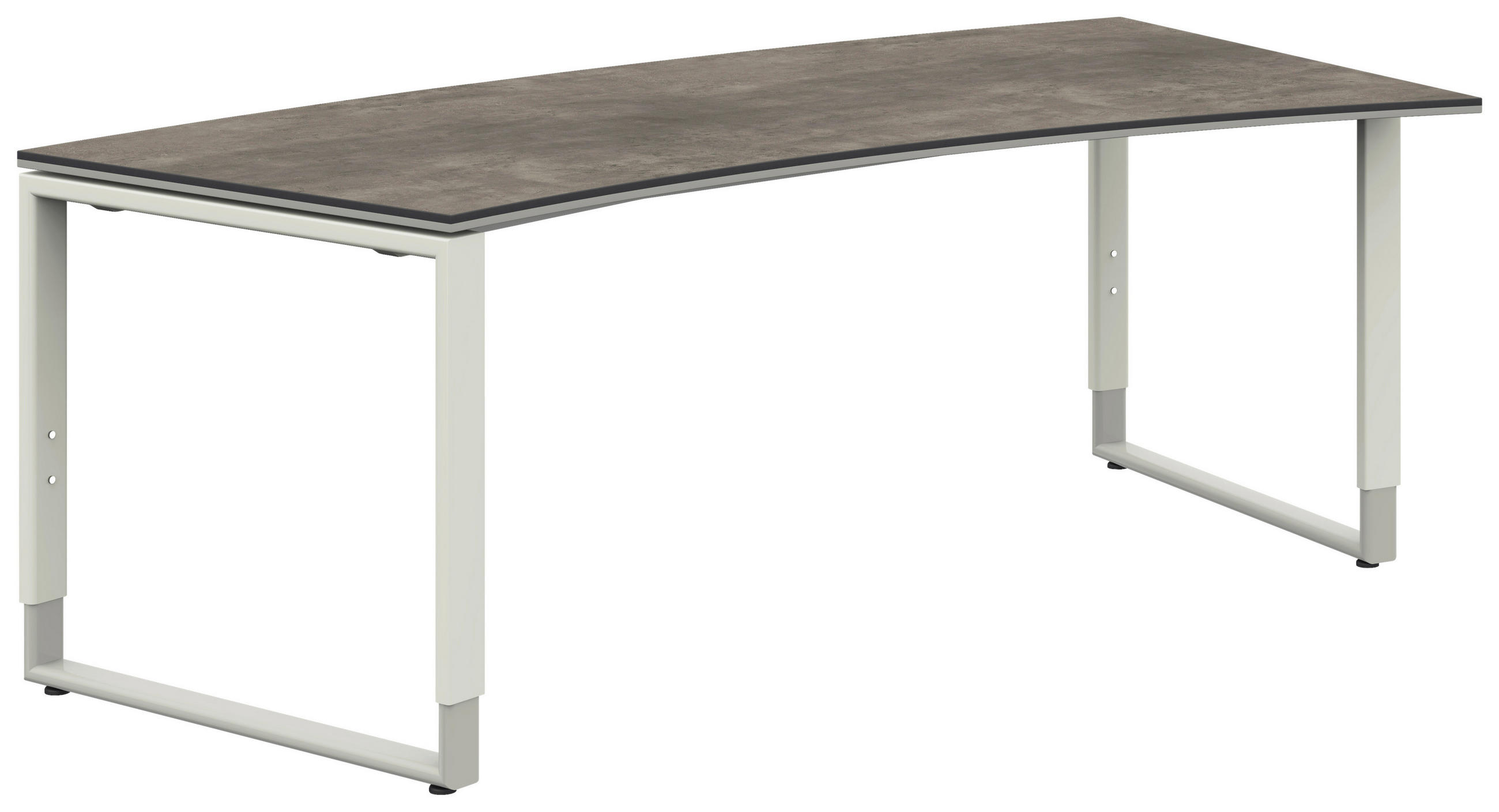 SCHREIBTISCH 200/80-100/68-82 cm  in Graphitfarben, Weiß  - Graphitfarben/Weiß, Design, Holzwerkstoff/Metall (200/80-100/68-82cm) - Moderano