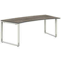 SCHREIBTISCH 200/80-100/68-82 cm  in Graphitfarben, Weiß  - Graphitfarben/Weiß, Design, Holzwerkstoff/Metall (200/80-100/68-82cm) - Moderano