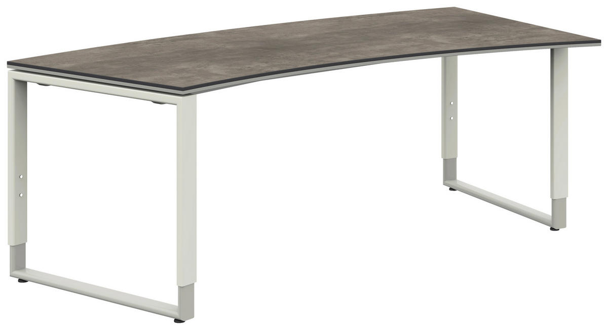 SCHREIBTISCH 200/80-100/68-82 cm  in Graphitfarben, Weiß  - Graphitfarben/Weiß, Design, Holzwerkstoff/Metall (200/80-100/68-82cm) - Moderano