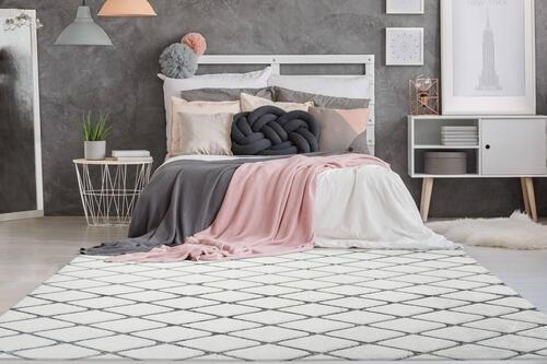 KOBEREC S VYSOKÝM VLASEM, 80/150 cm, antracitová, bílá - bílá/antracitová, Design, textil (80/150cm)