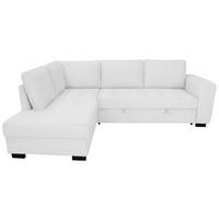 ECKSOFA JOHN Silberfarben Cord Rückenkissen, Bettkasten, Liegefläche im Originalstoff  - Silberfarben/Schwarz, Trend, Kunststoff/Textil (178/239cm) - P & B