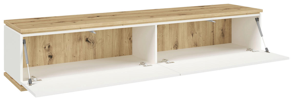 LOWBOARD  188/37/42 cm  hängend  - Weiß/Eiche Artisan, KONVENTIONELL, Holzwerkstoff (188/37/42cm) - Xora