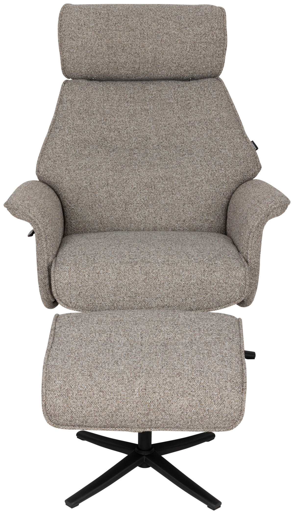 RELAXSESSELSET Bouclé    - Taupe/Schwarz, Design, Holz/Textil (77/108/81cm) - Livetastic