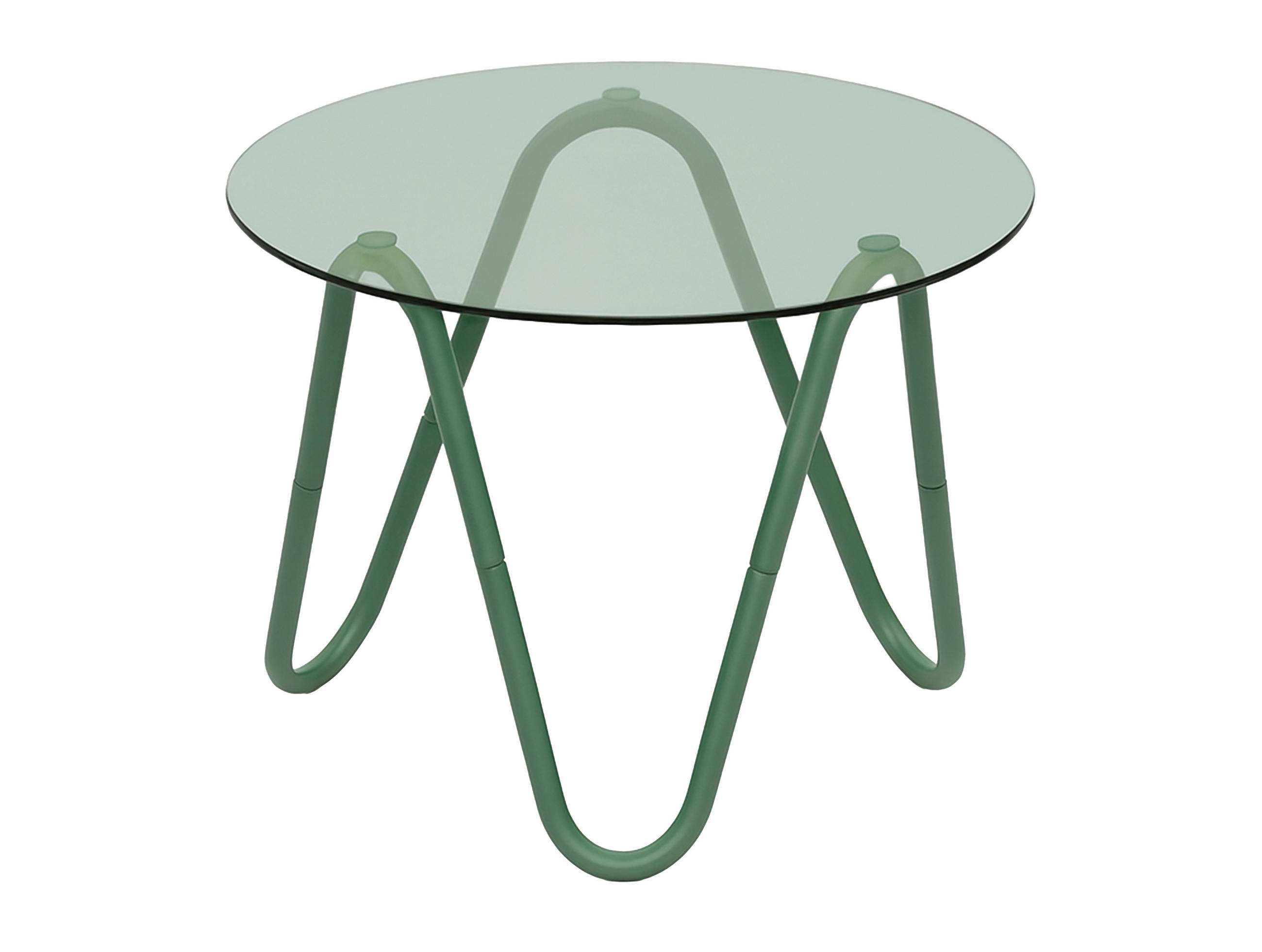 BEISTELLTISCH 50/50/35 cm Ventana Grün rund  - Grün, Basics, Glas/Metall (50/50/35cm) - Leitmotiv