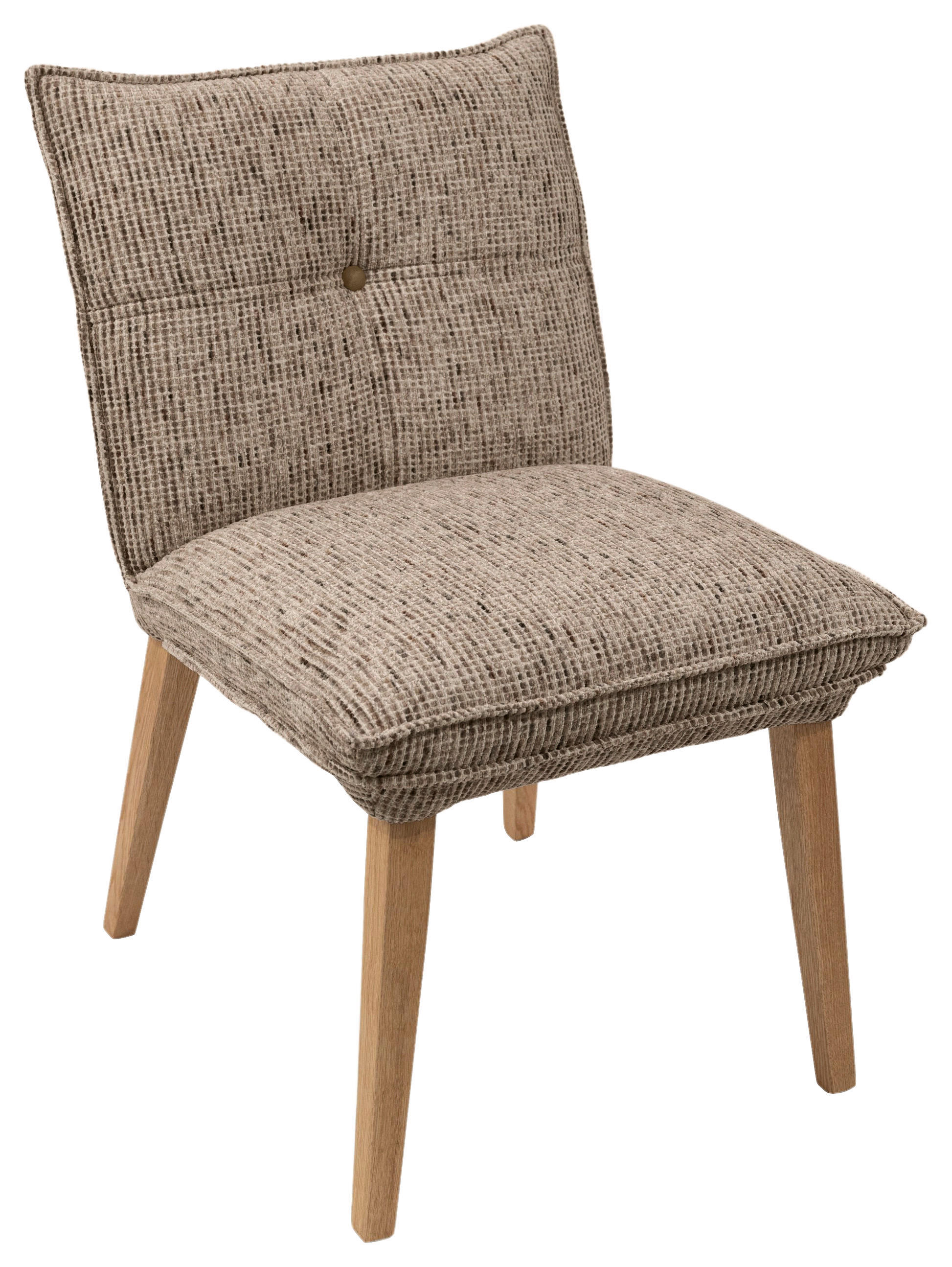 STUHL Chenille Braun, Eichefarben Eiche massiv  - Eichefarben/Braun, KONVENTIONELL, Holz/Textil (52/86/65cm) - Valdera