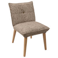 STUHL Chenille Braun, Eichefarben Eiche massiv  - Eichefarben/Braun, KONVENTIONELL, Holz/Textil (52/86/65cm) - Valdera