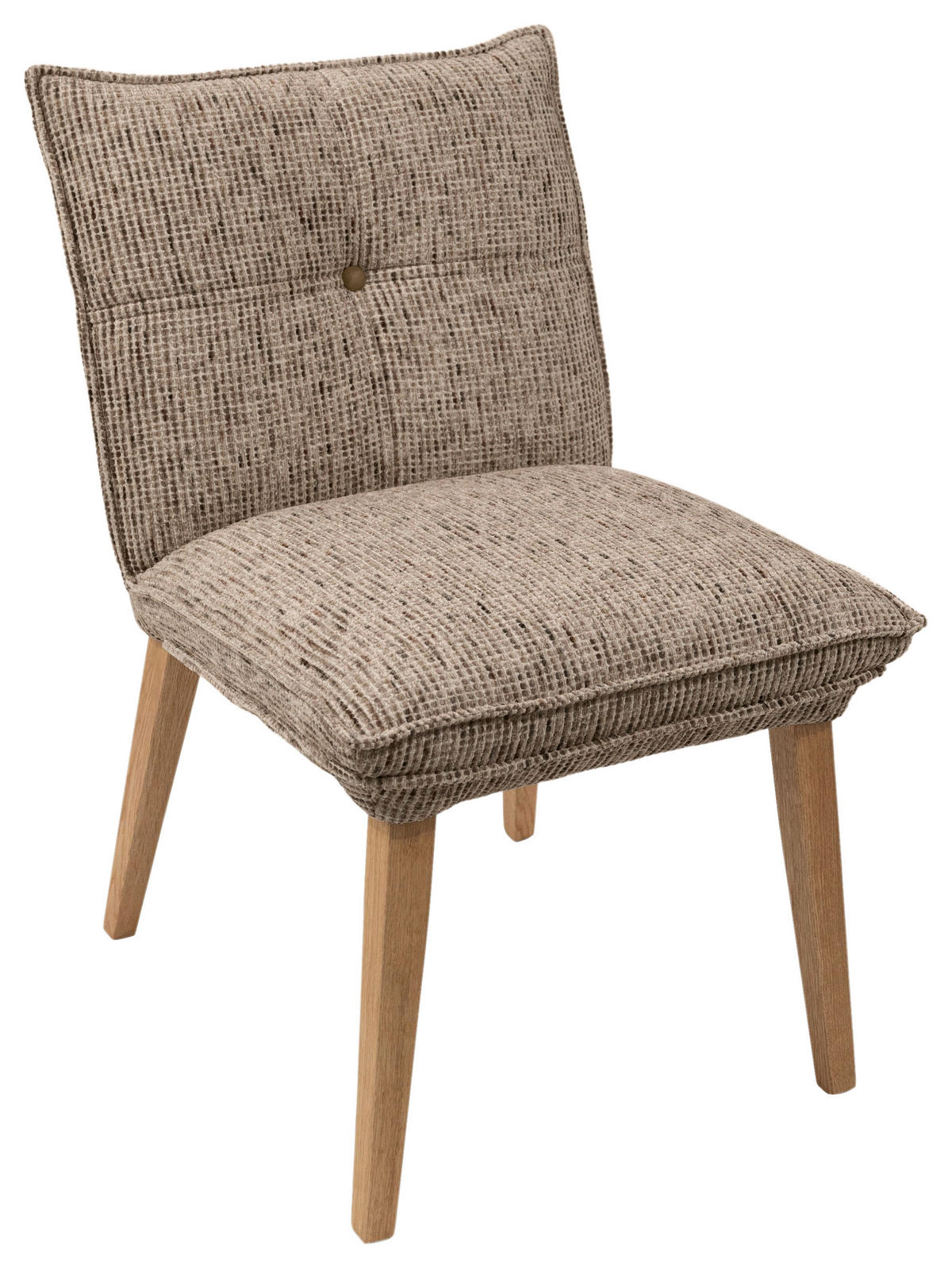 STUHL Chenille Braun, Eichefarben Eiche massiv  - Eichefarben/Braun, KONVENTIONELL, Holz/Textil (52/86/65cm) - Valdera