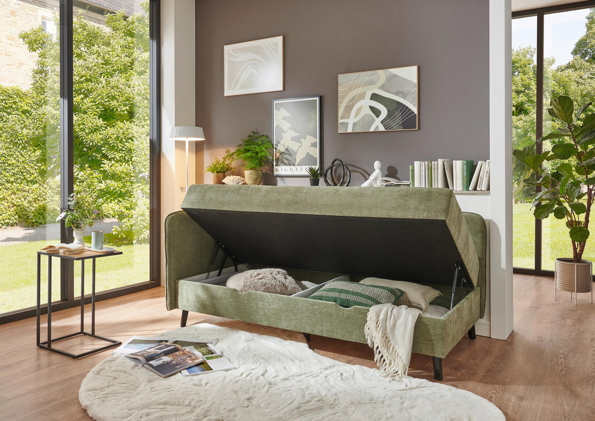 BOXBETT 140/200 cm  in Grün  - Schwarz/Grün, Design, Holz/Textil (140/200cm) - Boxxx