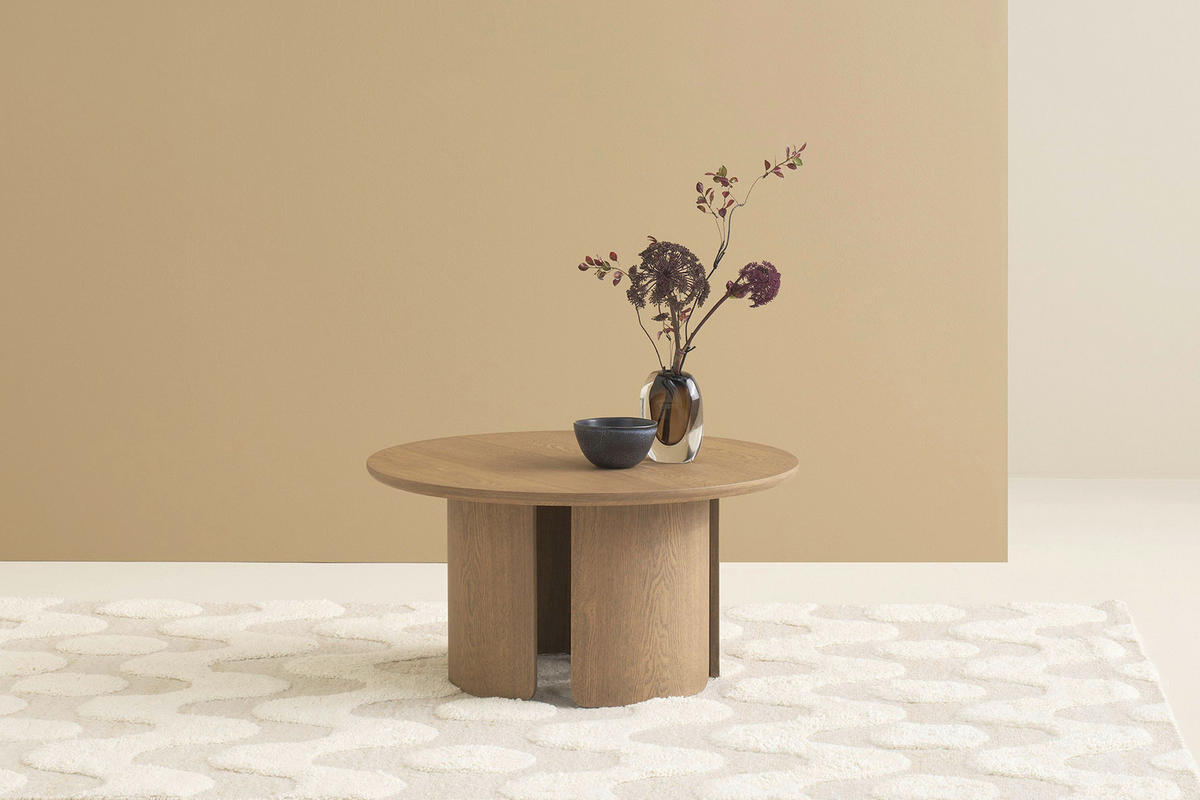 COUCHTISCH 80/80/41 cm Holzwerkstoff einfacher Aufbau, 2 in 1 Gestell  - Eichefarben, Modern, Holzwerkstoff (80/80/41cm) - Schöner Wohnen