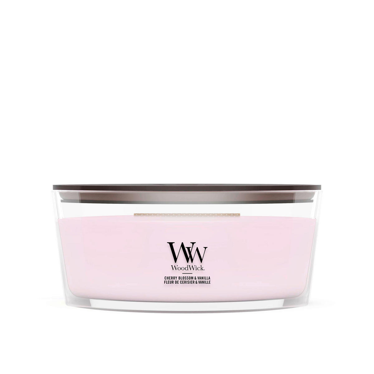 MIRISNA SVEĆA  boja sleza  - boja sleza, Osnovno, staklo/drvo (12/9/19cm) - WoodWick