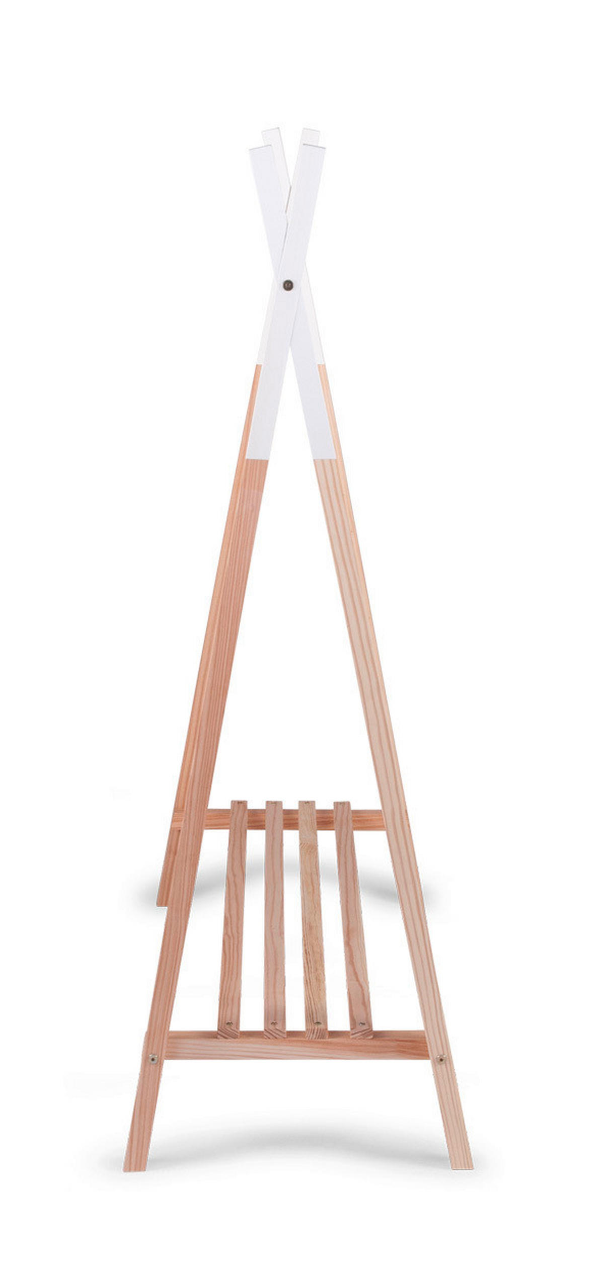 KINDERGARDEROBE  in Buche vollmassiv Wengefarben, Weiß, Naturfarben  - Wengefarben/Weiß, Basics, Holz (137/107/48cm) - Childhome