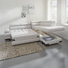 ECKSOFA Silberfarben Webstoff  - Silberfarben/Schwarz, Design, Textil/Metall (263/223cm) - Welnova