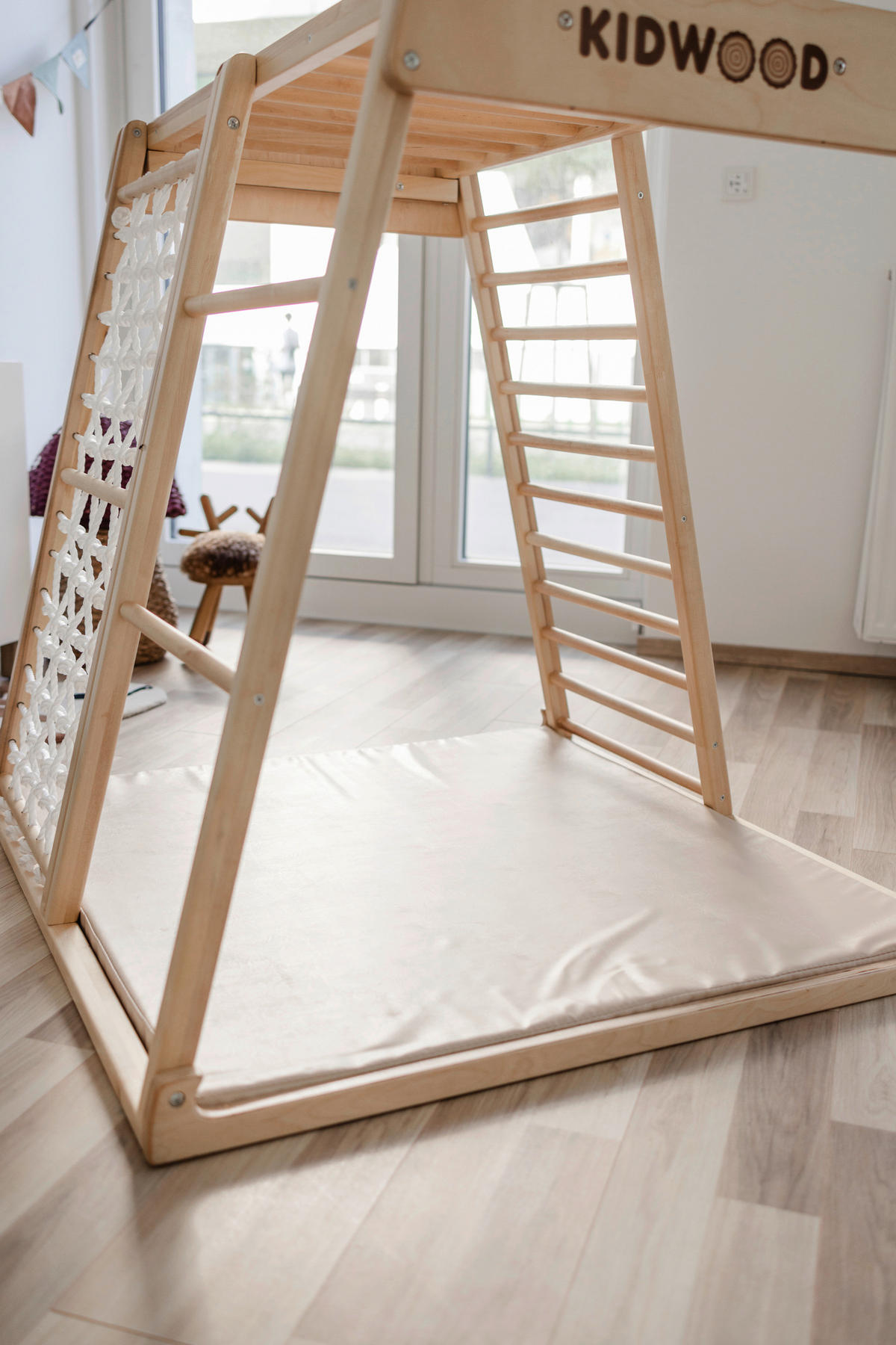 KLETTERGERÜST - Birkefarben/Weiß, Basics, Holz (115/110/113cm)