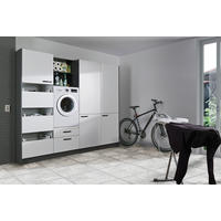 HAUSWIRTSCHAFTSRAUM 233,2/207/65 cm  in Weiß  - Anthrazit/Weiß, MODERN, Holzwerkstoff (233,2/207/65cm) - Welnova