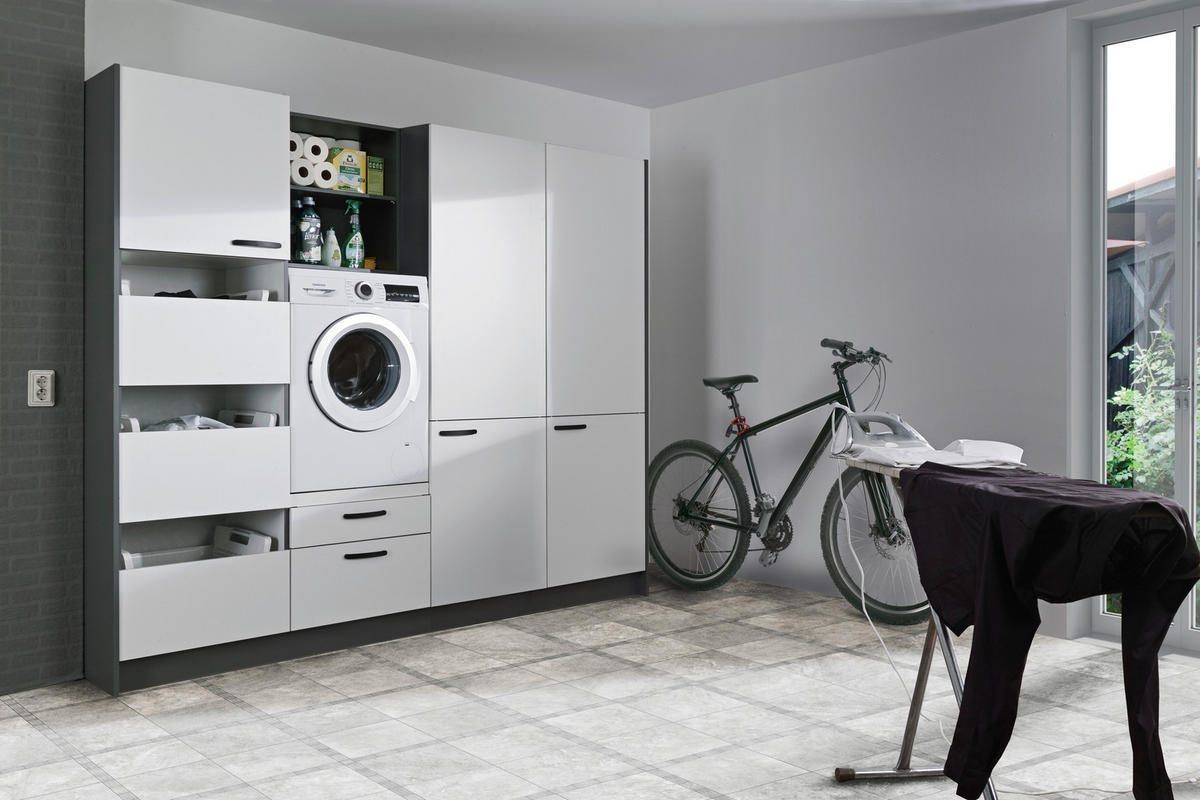 HAUSWIRTSCHAFTSRAUM 233,2/207/65 cm  in Weiß  - Anthrazit/Weiß, MODERN, Holzwerkstoff (233,2/207/65cm) - Welnova