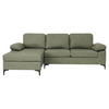 ECKSOFA Grün Lederlook  - Schwarz/Grün, KONVENTIONELL, Kunststoff/Textil (135/262cm) - MID.YOU