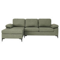 ECKSOFA Grün Lederlook  - Schwarz/Grün, KONVENTIONELL, Kunststoff/Textil (135/262cm) - MID.YOU
