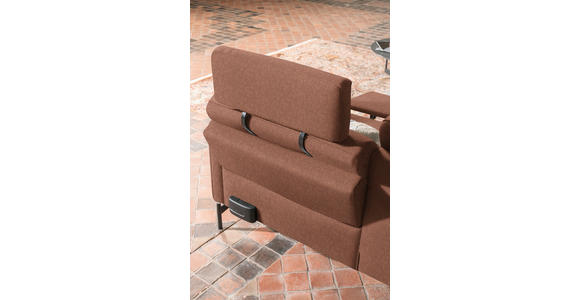 ECKSOFA in Flachgewebe Rostfarben  - Rostfarben/Anthrazit, Design, Textil/Metall (230/254cm) - Ambiente