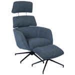 RELAXSESSELSET Webstoff Hocker, Kopfteilverstellung    - Schwarz/Grau, Design, Textil/Metall (73/110/87cm) - Dieter Knoll