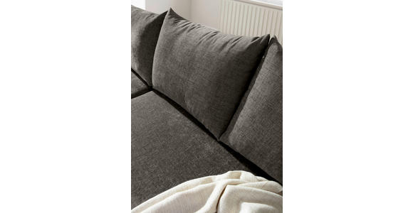 ECKSOFA Dunkelgrau Flachgewebe  - Dunkelgrau/Buchefarben, KONVENTIONELL, Holz/Textil (144/230cm) - Carryhome