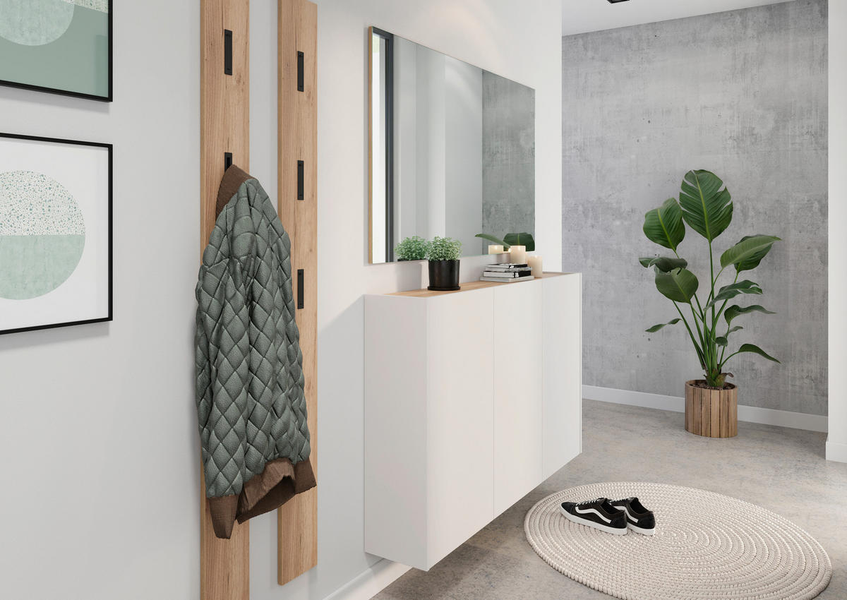 SCHUHSCHRANK Eichefarben, Kaschmir  - Kaschmir/Eichefarben, Design, Holzwerkstoff (138/87/25cm)