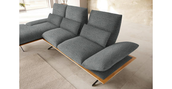 ECKSOFA in Flachgewebe Graubraun 159/314 cm - Graubraun/Schwarz, Design, Holz/Textil (159/314cm) - Dieter Knoll