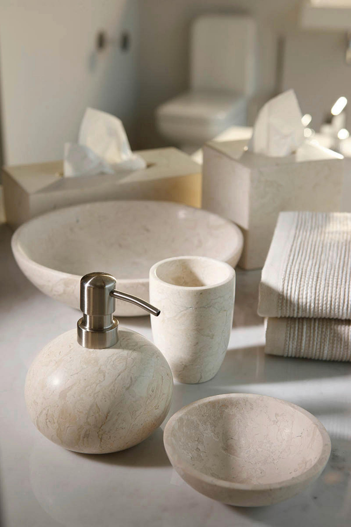 Dozirnik za milo LUXOR - bež, Konvencionalno, kamen (12/13,3cm) - Aquanova